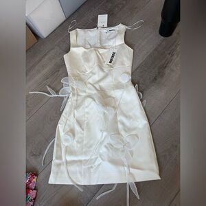 Rotate Bridal floral-appliqué minidress